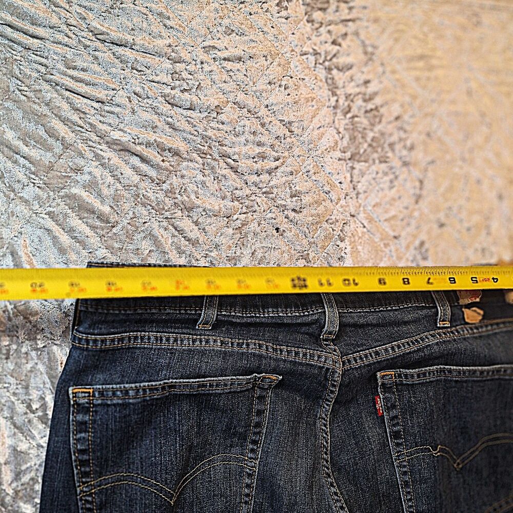 Levi's 514 Straight Fit Dark Wash Stretch Denim Jeans Mens 40x30 W40 L30 Red Tab - Picture 9 of 12
